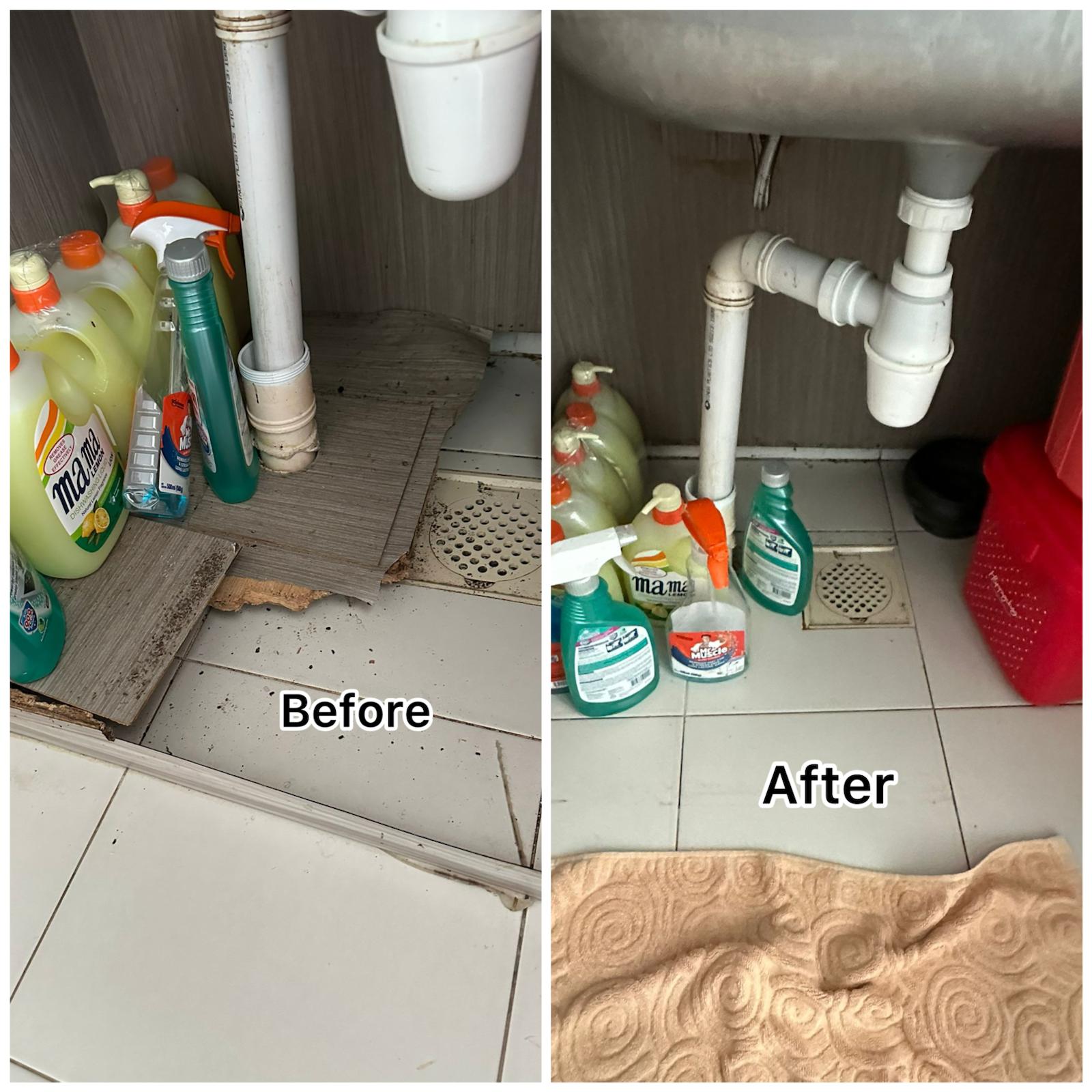 Under Sink Cabinet Base Repair Service in Singapore